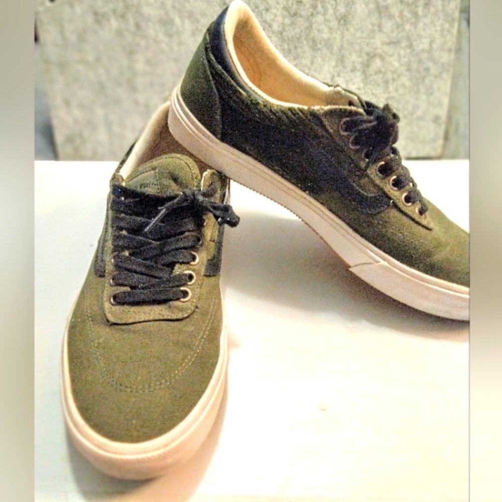 Olive Green Vans Canvas Men's Shoes 10.5
